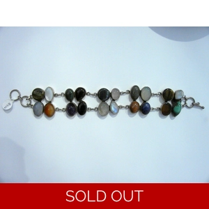 Sterling Silver & 20 Gemstone Bracelet